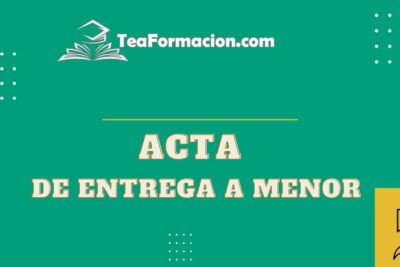 Acta de entrega a Menor.